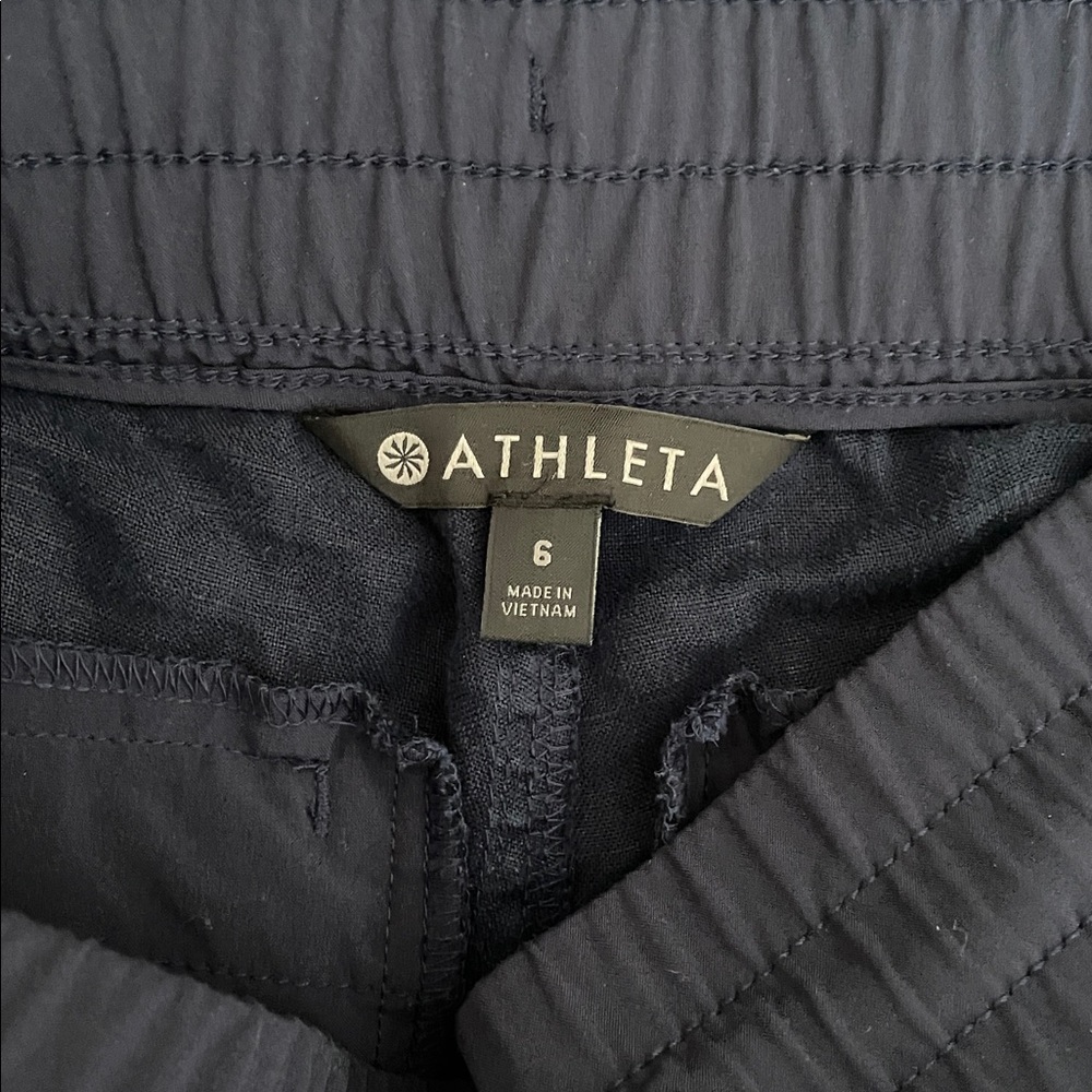 Athleta Cabo Linen Pants size 6 navy - Picture 9 of 11